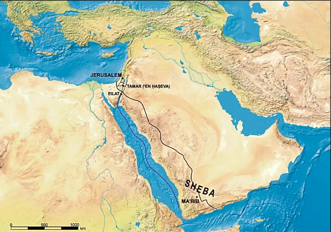 示巴王國和以色列位置圖。（Photo Credit：Dr. Daniel Vainstub）